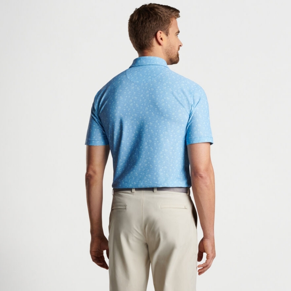 Peter Millar Shark Tooth Island Performance Mesh Polo in Cottage Blue - Picture 3 of 15